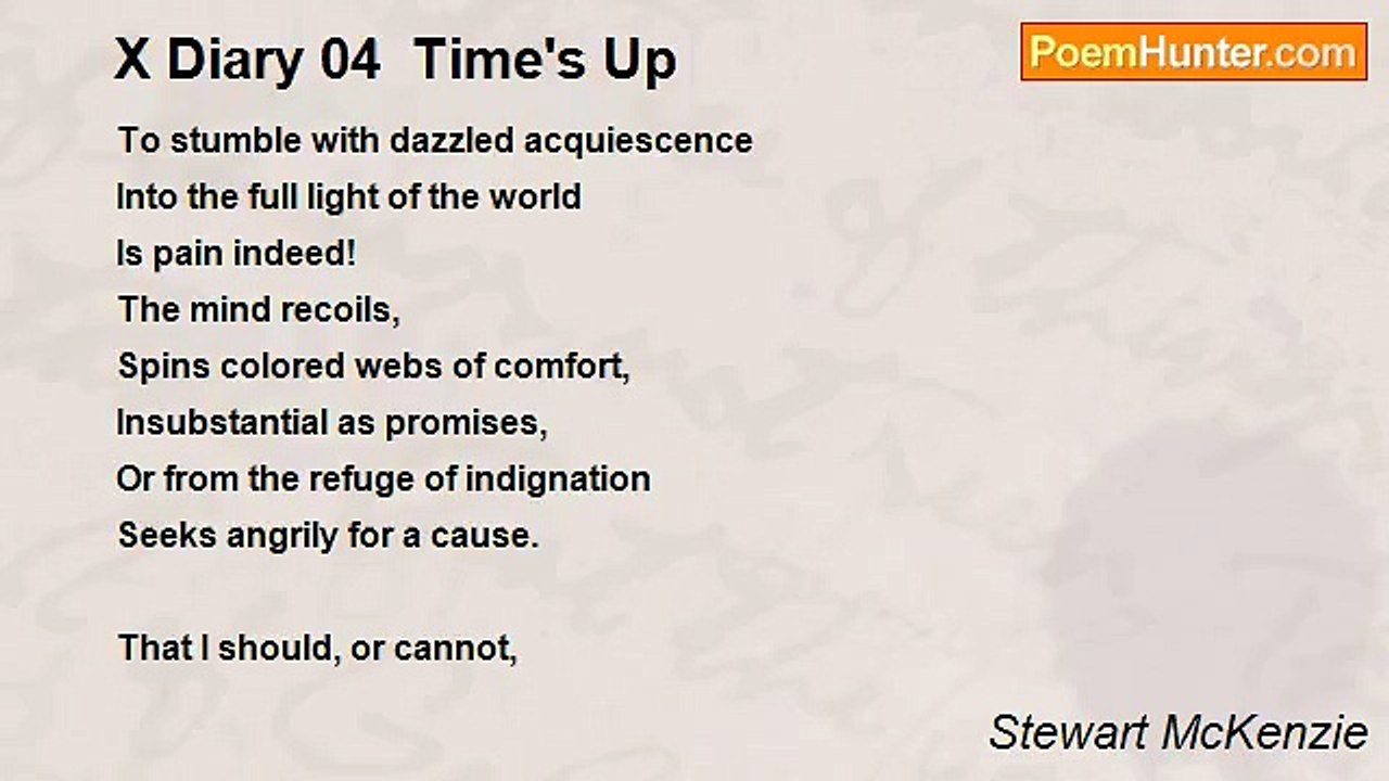 Stewart McKenzie - X Diary 04  Time's Up