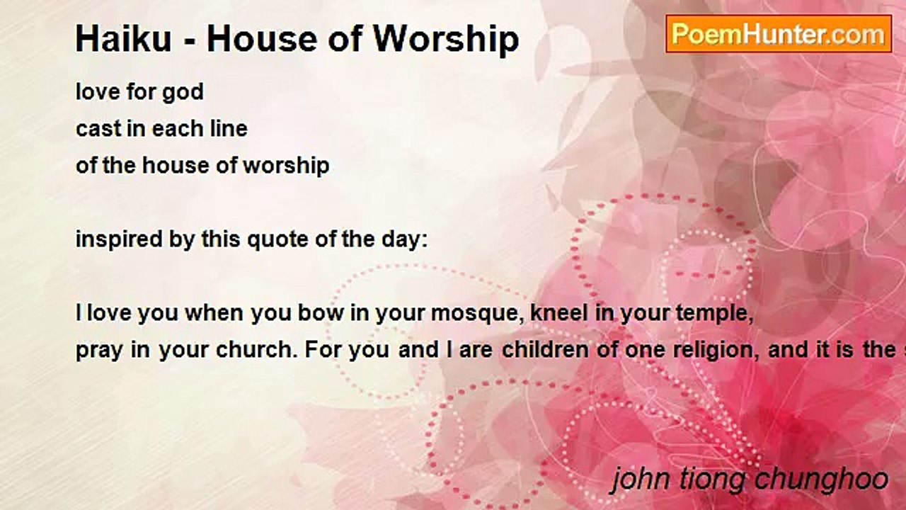 john tiong chunghoo - Haiku - House of Worship