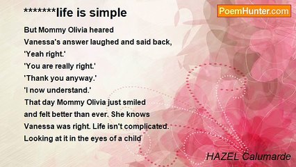 HAZEL Calumarde - *******life is simple