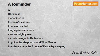 Jean Ewing Kuhn - A Reminder