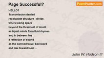 John W. Hudson III - Page Successful?