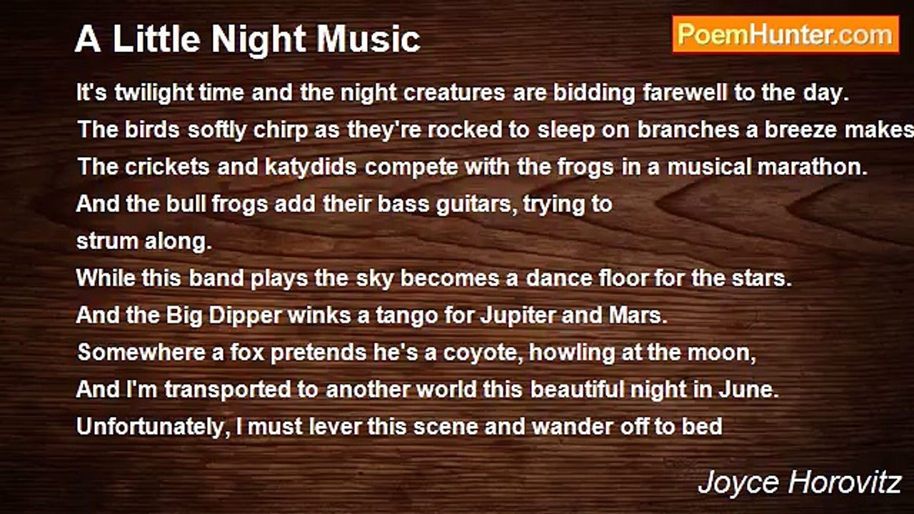 Joyce Horovitz - A Little Night Music