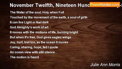 Julie Ann Morris - November Twelfth, Nineteen Hundred & Ninety-Six
