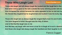 Francis Duggan - Those Who Laugh Last
