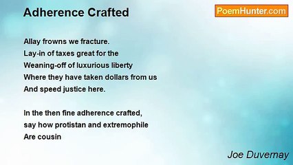 Joe Duvernay - Adherence Crafted