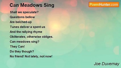 Joe Duvernay - Can Meadows Sing