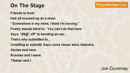 Joe Duvernay - On The Stage