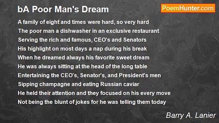 Barry A. Lanier - bA Poor Man's Dream
