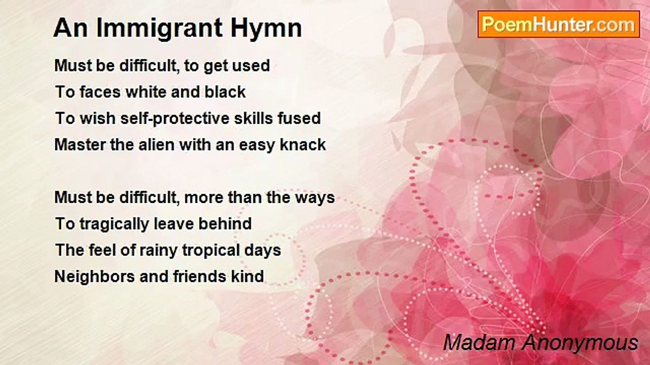 Madam Anonymous - An Immigrant Hymn