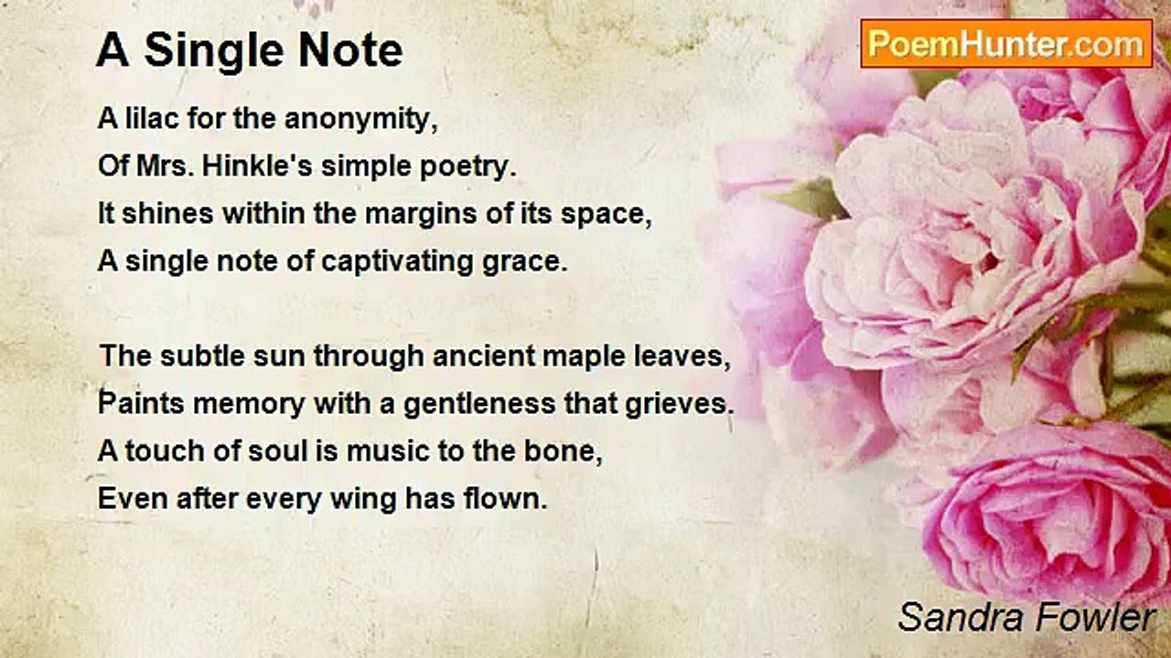 Sandra Fowler - A Single Note