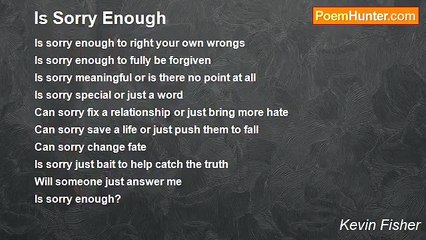 Kevin Fisher - Is Sorry Enough