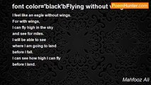 Mahfooz Ali - font color='black'bFlying without wings