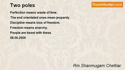Rm.Shanmugam Chettiar. - Two poles
