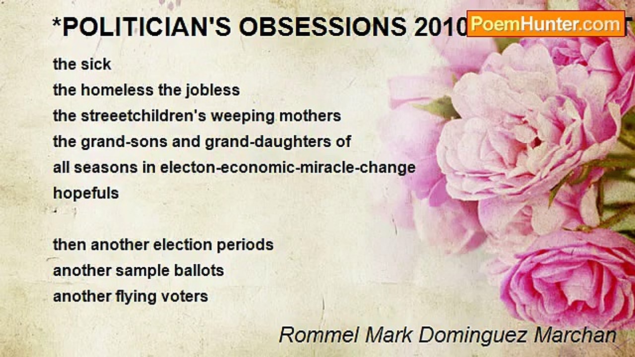 Rommel Mark Dominguez Marchan - *POLITICIAN'S OBSESSIONS 2010 PHILS. SETTING