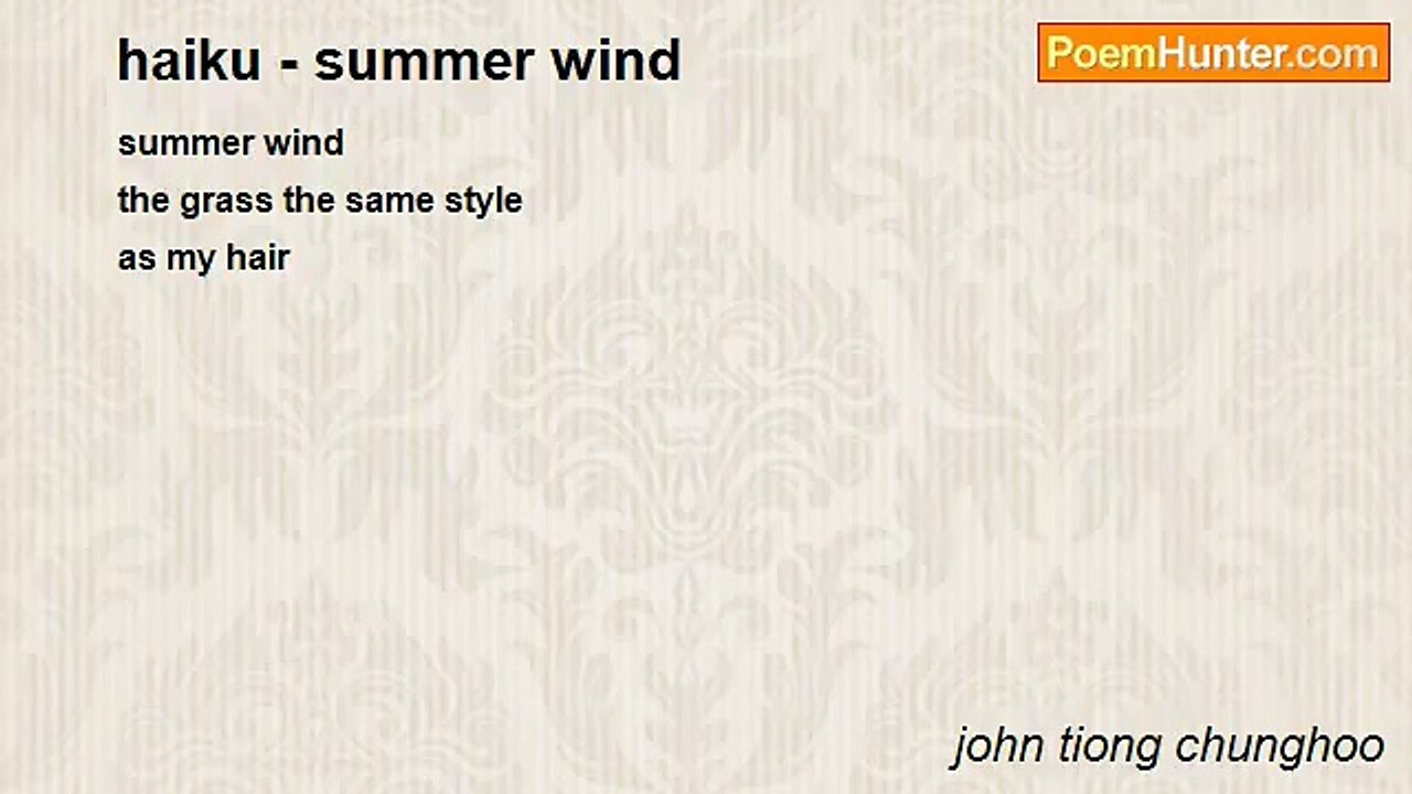 john tiong chunghoo - haiku - summer wind