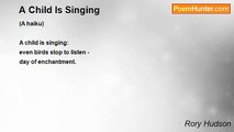 Rory Hudson - A Child Is Singing