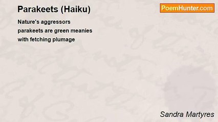 Sandra Martyres - Parakeets (Haiku)