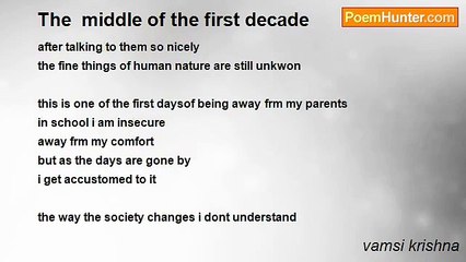 vamsi krishna - The  middle of the first decade