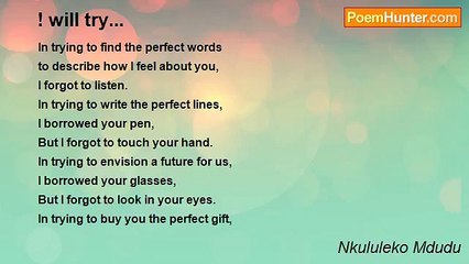 Nkululeko Mdudu - ! will try...