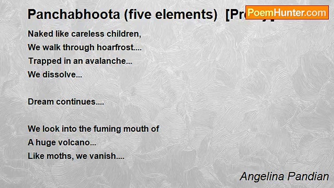 Angelina Pandian - Panchabhoota (five elements)  [Premji]