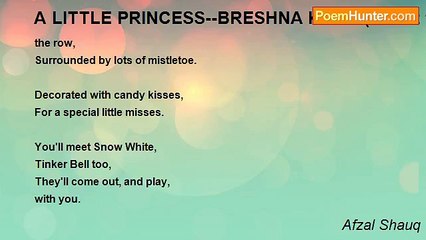 Afzal Shauq - A LITTLE PRINCESS--BRESHNA KAHN (Sweet tiny daughter of Afzal Shauq)  /Heather Wilkins