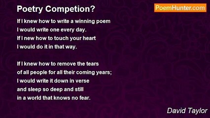 David Taylor - Poetry Competion?
