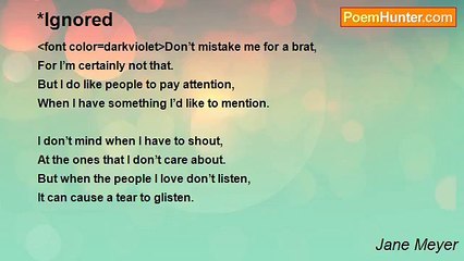 Jane Meyer - *Ignored