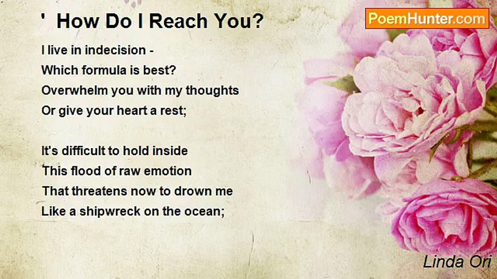 Linda Ori - '  How Do I Reach You?