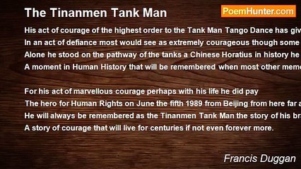 Francis Duggan - The Tinanmen Tank Man