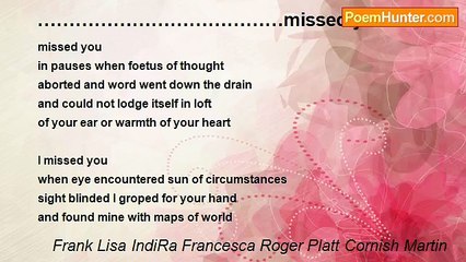Frank Lisa IndiRa Francesca Roger Platt Cornish Martin - …………………………………missed you