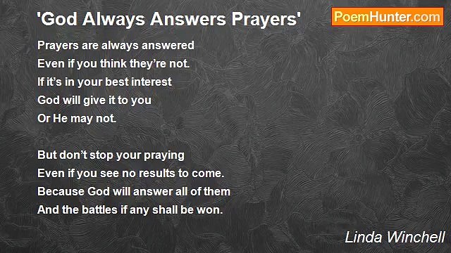 Linda Winchell - 'God Always Answers Prayers'