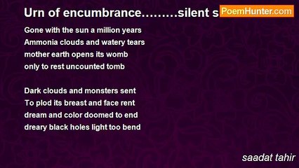 saadat tahir - Urn of encumbrance………silent shriek