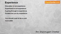 Rm.Shanmugam Chettiar. - Experience