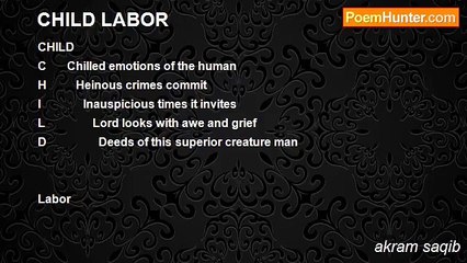 akram saqib - CHILD LABOR
