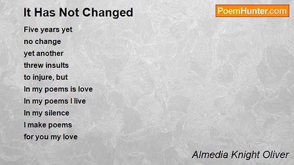 Almedia Knight Oliver - It Has Not Changed