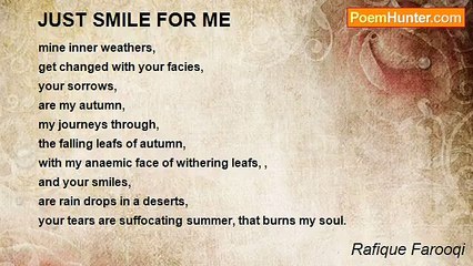 Rafique Farooqi - JUST SMILE FOR ME