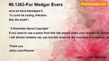 Janis Land Raymer - #6.1363-For Medgar Evers