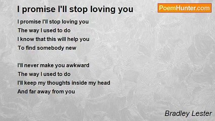 Bradley Lester - I promise I'll stop loving you