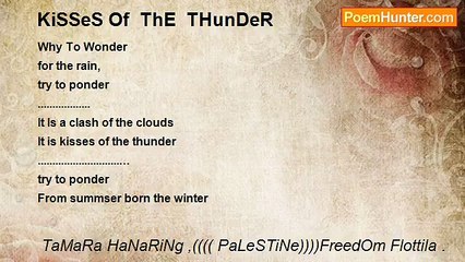 TaMaRa HaNaRiNg ,(((( PaLeSTiNe))))FreedOm Flottila . - KiSSeS Of  ThE  THunDeR