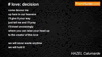 HAZEL Calumarde - # love: decision