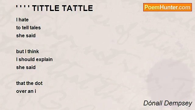Dónall Dempsey - ' ' ' ' TITTLE TATTLE