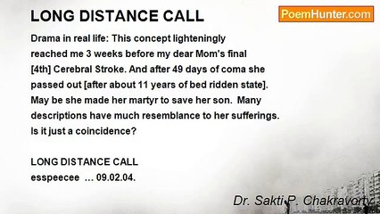 Dr. Sakti P. Chakravorty - LONG DISTANCE CALL