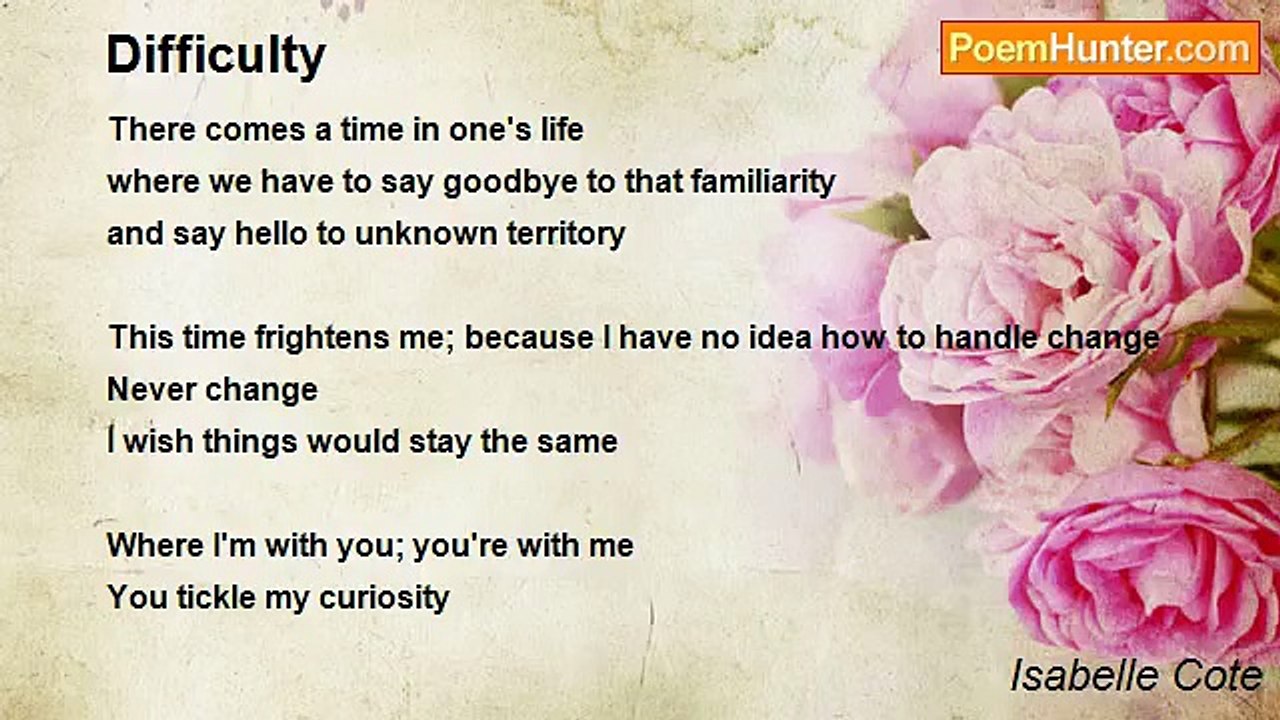 Isabelle Cote - Difficulty