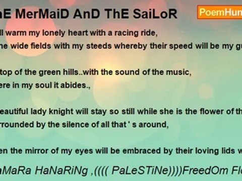 TaMaRa HaNaRiNg ,(((( PaLeSTiNe))))FreedOm Flottila . - ThE MerMaiD AnD ThE SaiLoR