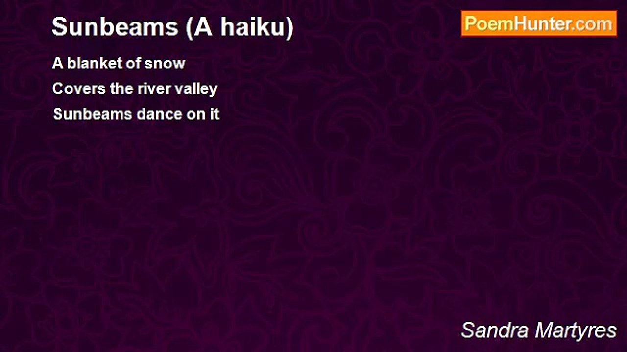 Sandra Martyres - Sunbeams (A haiku)