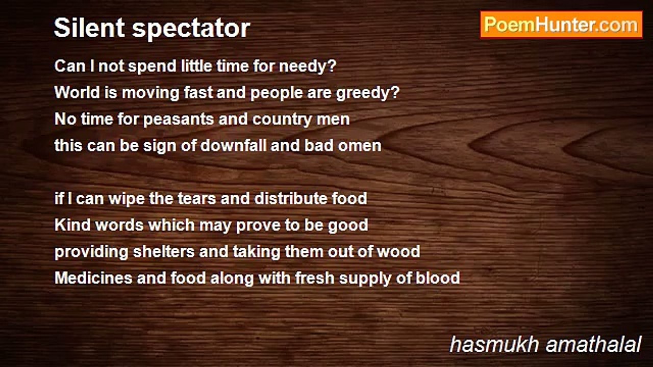 hasmukh amathalal - Silent spectator