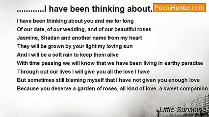 Little Sunshine - ............I have been thinking about....
