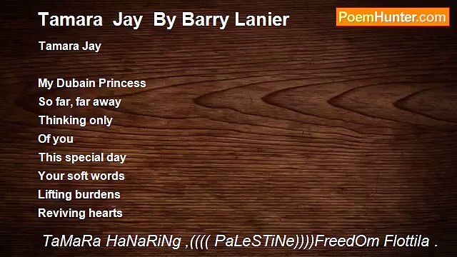 TaMaRa HaNaRiNg ,(((( PaLeSTiNe))))FreedOm Flottila . - Tamara Jay By Barry Lanier