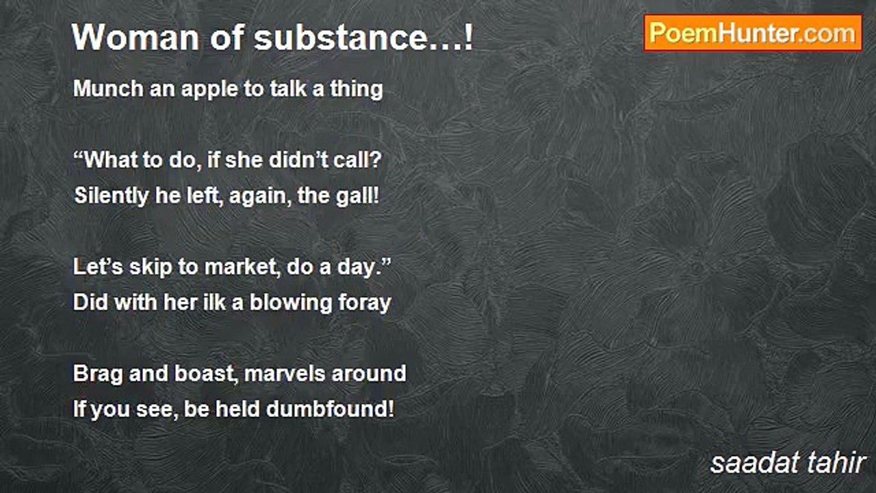 saadat tahir - Woman of substance…!