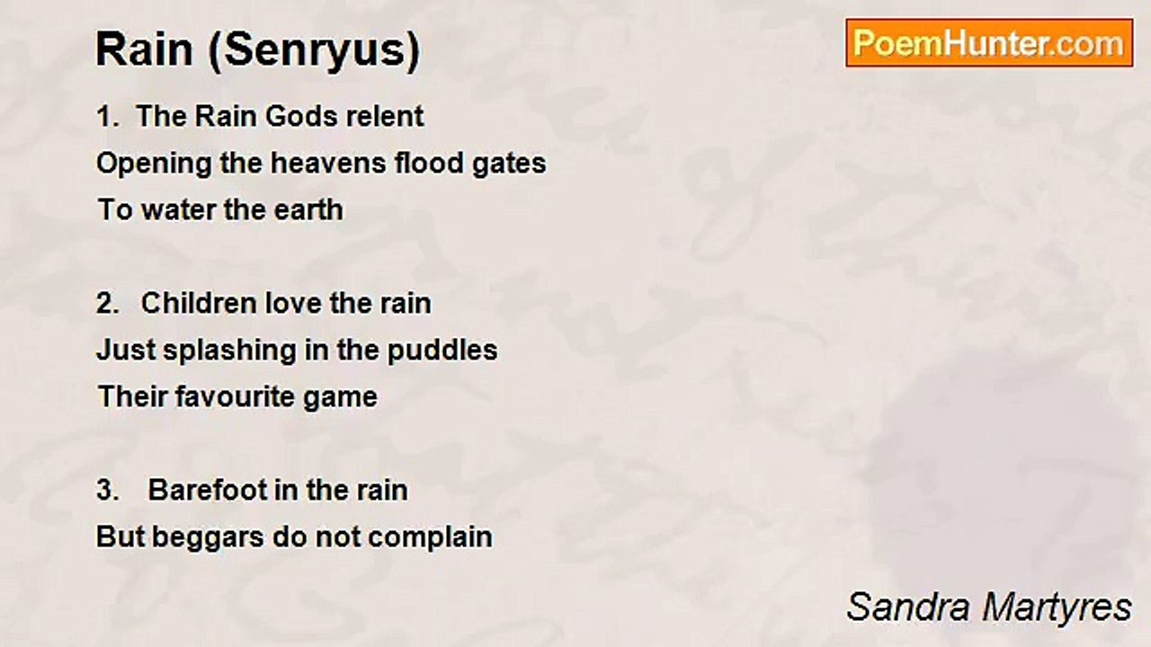 Sandra Martyres - Rain (Senryus)